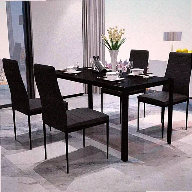 Essgruppe Tisch mit 2/4/6er Stühle Esstisch Glastisch mit Stuhl Set Tischgruppe