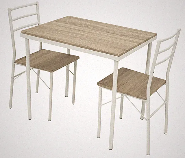 Essgruppe Tischgruppe Frühstücksset Tisch Stuhl Sitzgruppe KÖLN 3-teilig, weiss