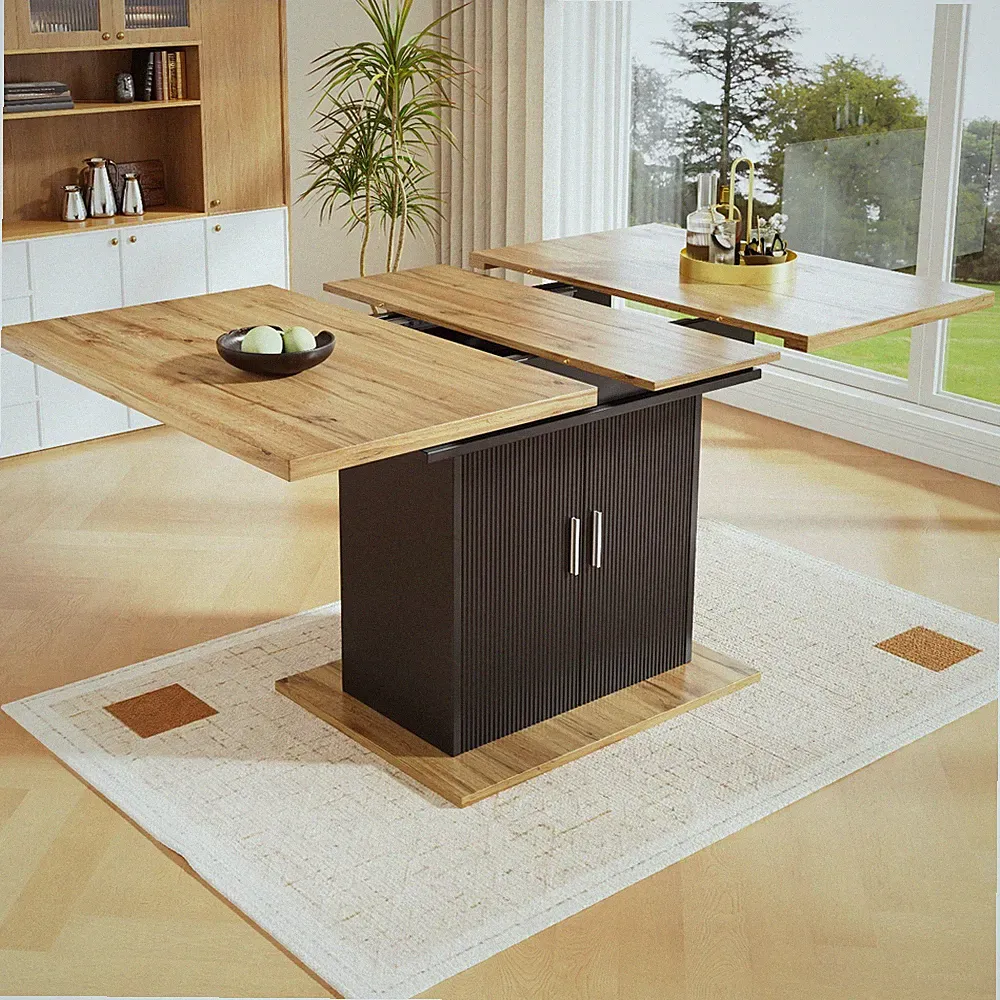 Esstisch 110-140cm ausziehbar Esszimmertisch Säulentisch Küchentisch Holz-Effekt