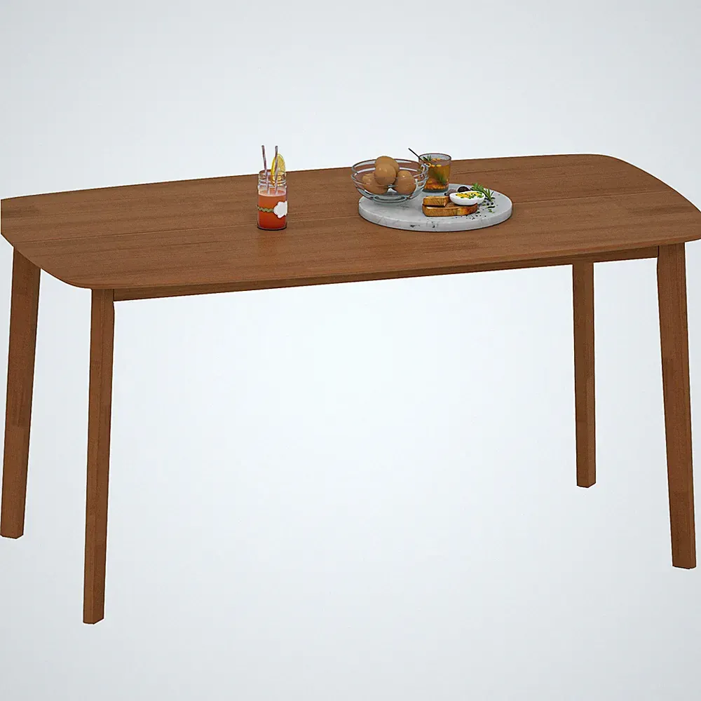 Esstisch 150 x 80 cm Küchentisch für 6 Personen im Landhaus-Stil Hellbraun