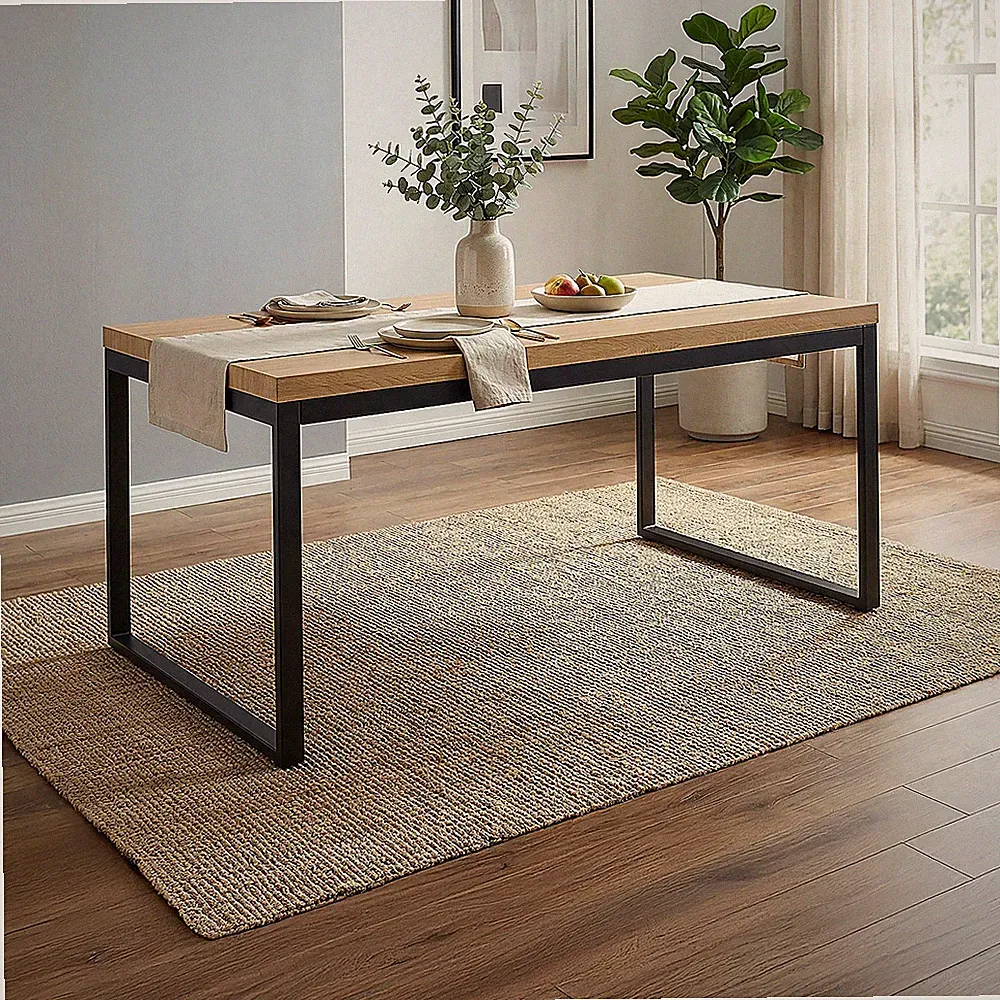 Esstisch 160x90 cm Küchentisch Holz Eiche Metall Schreibtisch Büro Homestyle4u