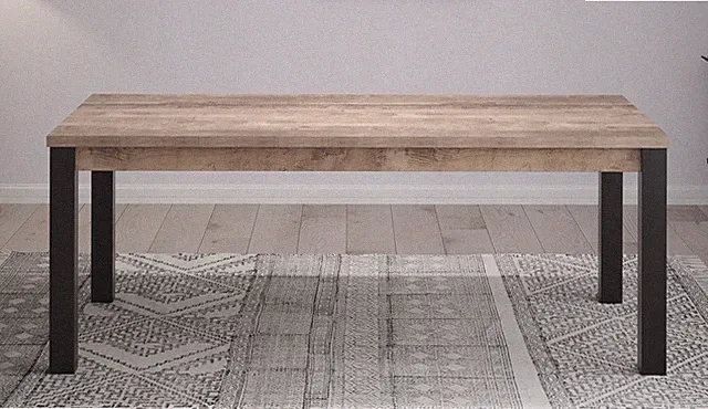 Esstisch 200 cm Eiche Esszimmertisch Küchentisch Speisetisch Holztisch schwarz