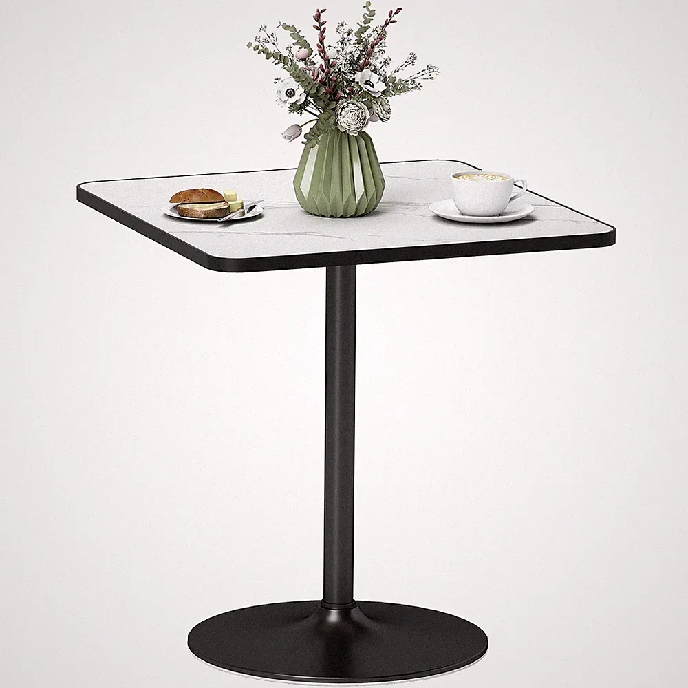 Esstisch, 70 x 70 cm quadratischer Küchentisch für 4 Personen Weiß