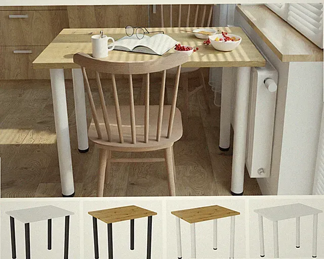 Esstisch 80 x 60 cm, 100 x 60 cm, Küchentisch, Computertisch, Höhenverstellbar