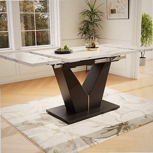 Esstisch 99-159×75cm Ausziehbar Esszimmertisch Teleskop Ausziehbarer Küchentisch