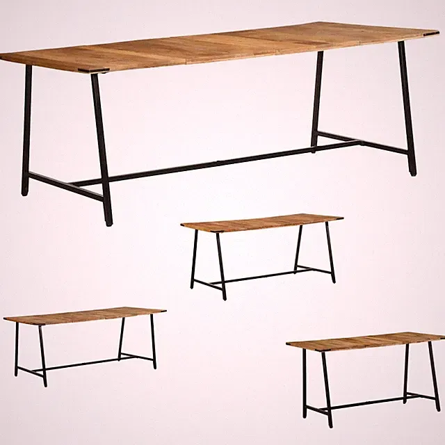 Esstisch aus Massivholz Mango Küchentisch Esszimmertisch Industrial Design Tisch