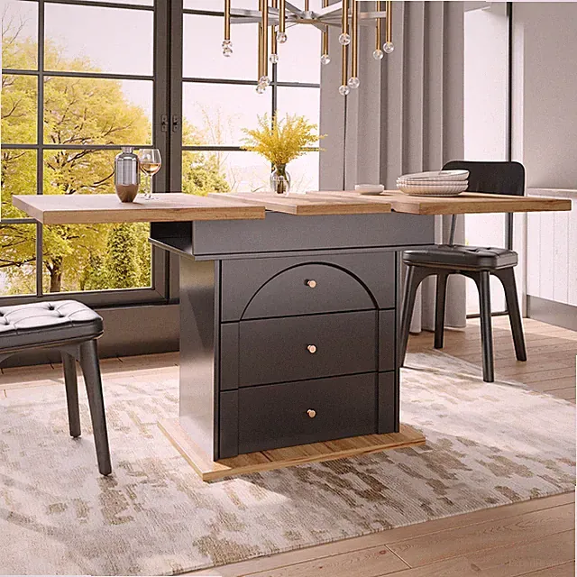 Esstisch ausziehbar 110-140x80 cm Esszimmertisch für 4-8 Personen Teleskoptisch