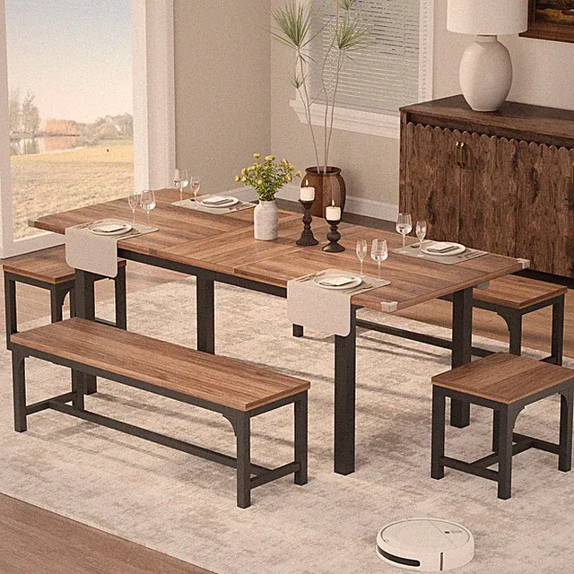Esstisch ausziehbar 120-160 x 76 cm Küchentisch für 4-8 Personen Esszimmertisch