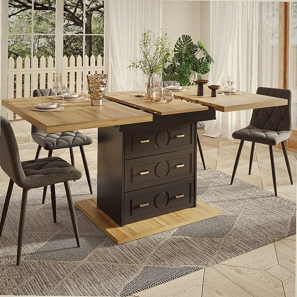 Esstisch Ausziehtisch 110-140cm Holzoptik Esszimmertisch Teleskoptisch Stauraum