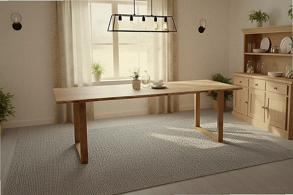Esstisch Baumkante massiv Akazie natur 240 x 100 cm U-Gestell Holz natur GRAZ