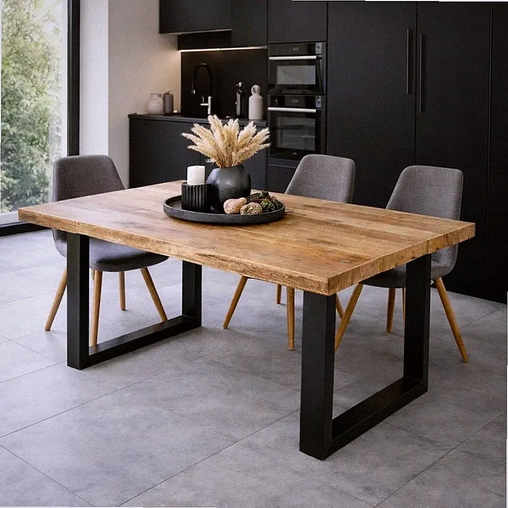 Esstisch CRAFT 160x80cm Mango natur Massivholz Metall Kufengestell Industrial De