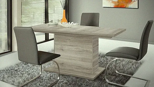Esstisch Dining Tables EST42 Säulentisch Synchronauszug Sandeiche 160-200 cm