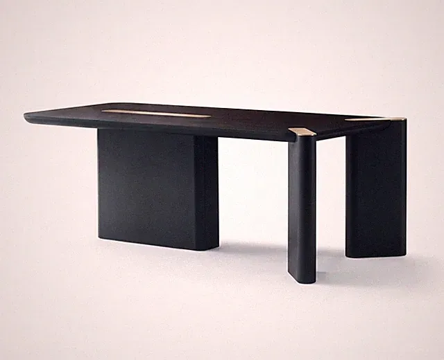 Esstisch Dunkel Modern Minimalistisch Massiv Esszimmer Tisch Edel