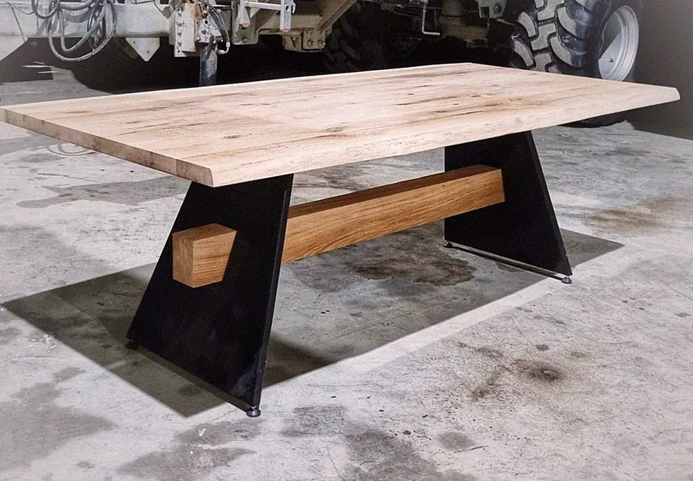 Esstisch Eiche Eichenholz Premium Baumkante Tisch Modern