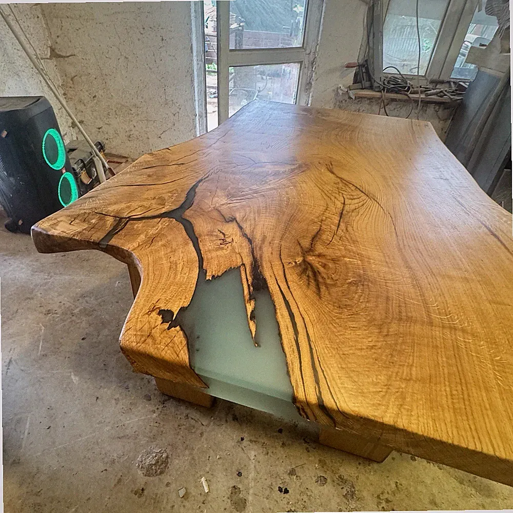 Esstisch Eiche Epoxidharz Massivtische Monolithen Holz Naturholz Holztisch Tisch