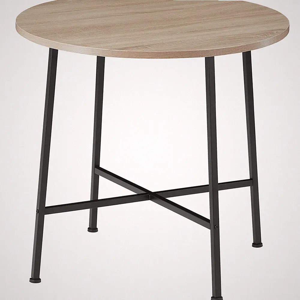Esstisch Ennis 80x76cm Runder Esstisch Industrial Holz hell, Eiche Sonoma B-Ware