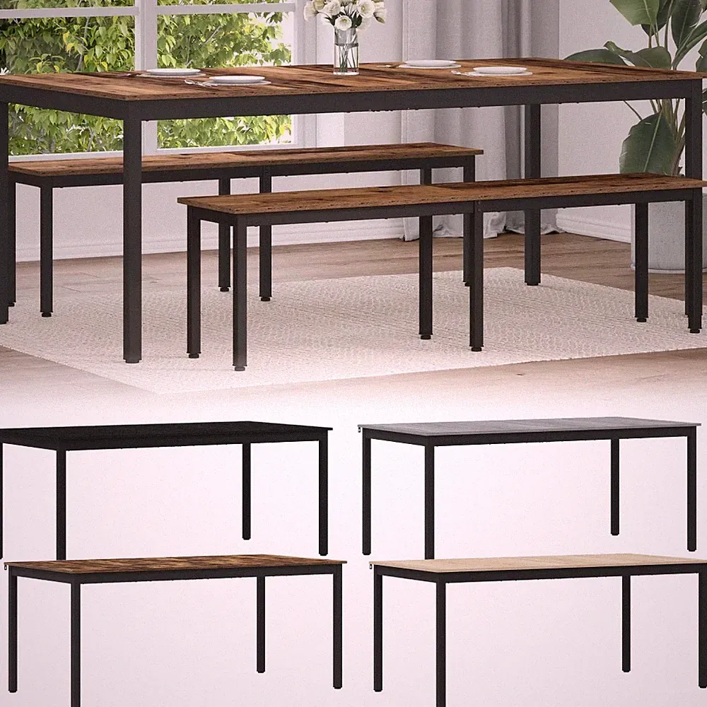 Esstisch Esszimmer Tisch Schreibtisch Holz Holztischplatte Metalltischbeine