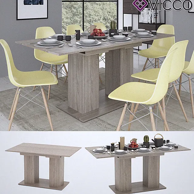 Esstisch Esszimmertisch ausziehbar Küche Dix 140 - 180 cm Sonoma Eiche Vicco