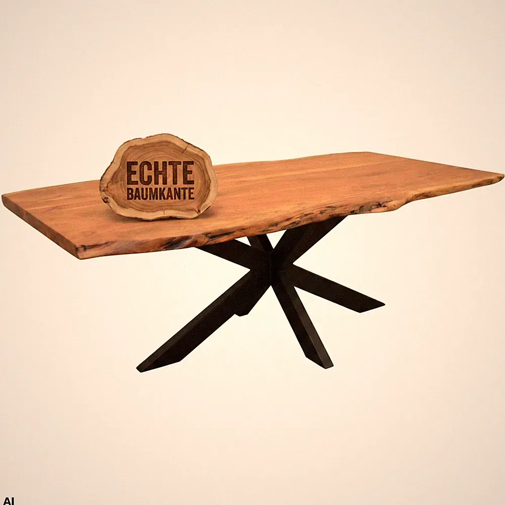 Esstisch Esszimmertisch Baumkantentisch Catania 160x90cm Akazienholz Massiv