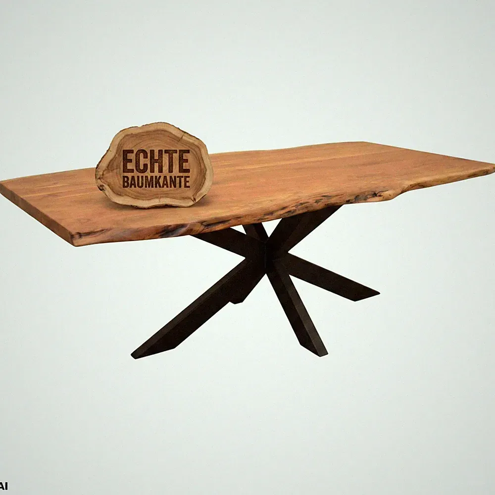Esstisch Esszimmertisch Baumkantentisch Catania 200x100cm Akazienholz Massiv