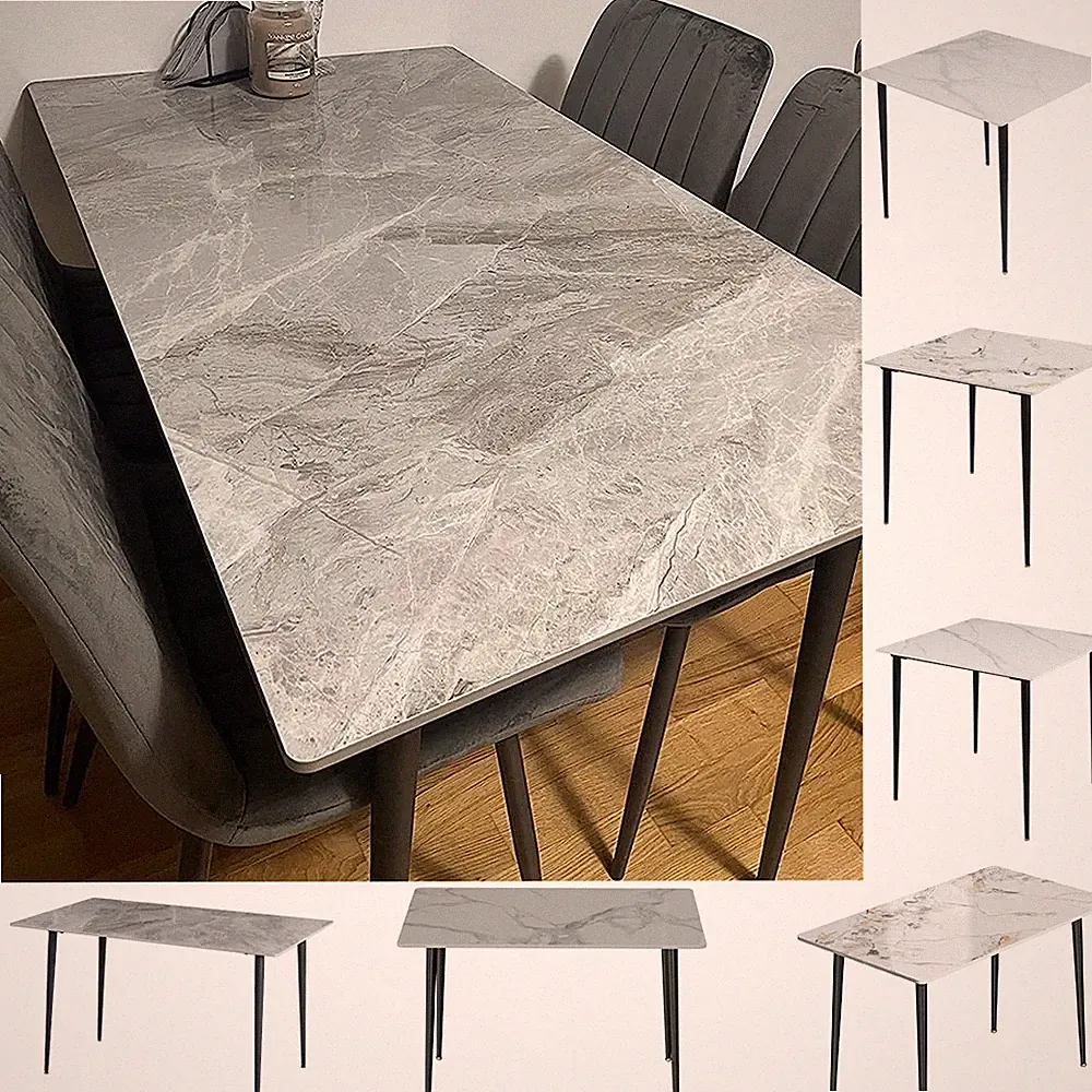 Esstisch Esszimmertisch Küchentisch Weiß Skandinavisch mit Metall Tischbeine S/L