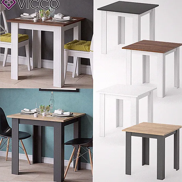 Esstisch Esszimmertisch Wohnzimmer Küchentisch Tisch Kalros 80 cm Vicco