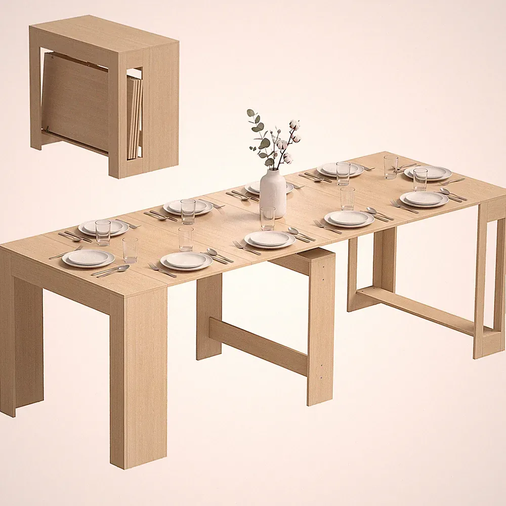Esstisch für Esszimmer Küche ausziehbar Holzoptik 48-240cm 10 Personen