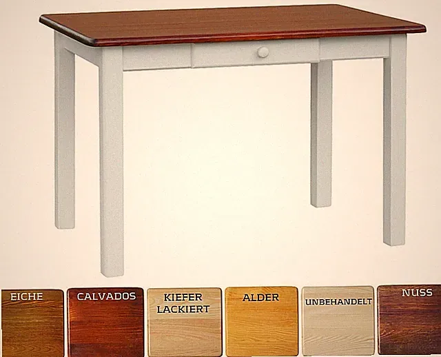 Esstisch Großer Küchentisch Schublade Landhausstill 130, 140, 160, 180, 200cm