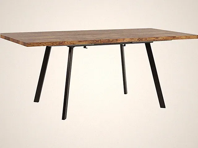Esstisch Hellbraun mit Metallgestell Schwarz 140x90 ausziehbar Rustikal Harlow