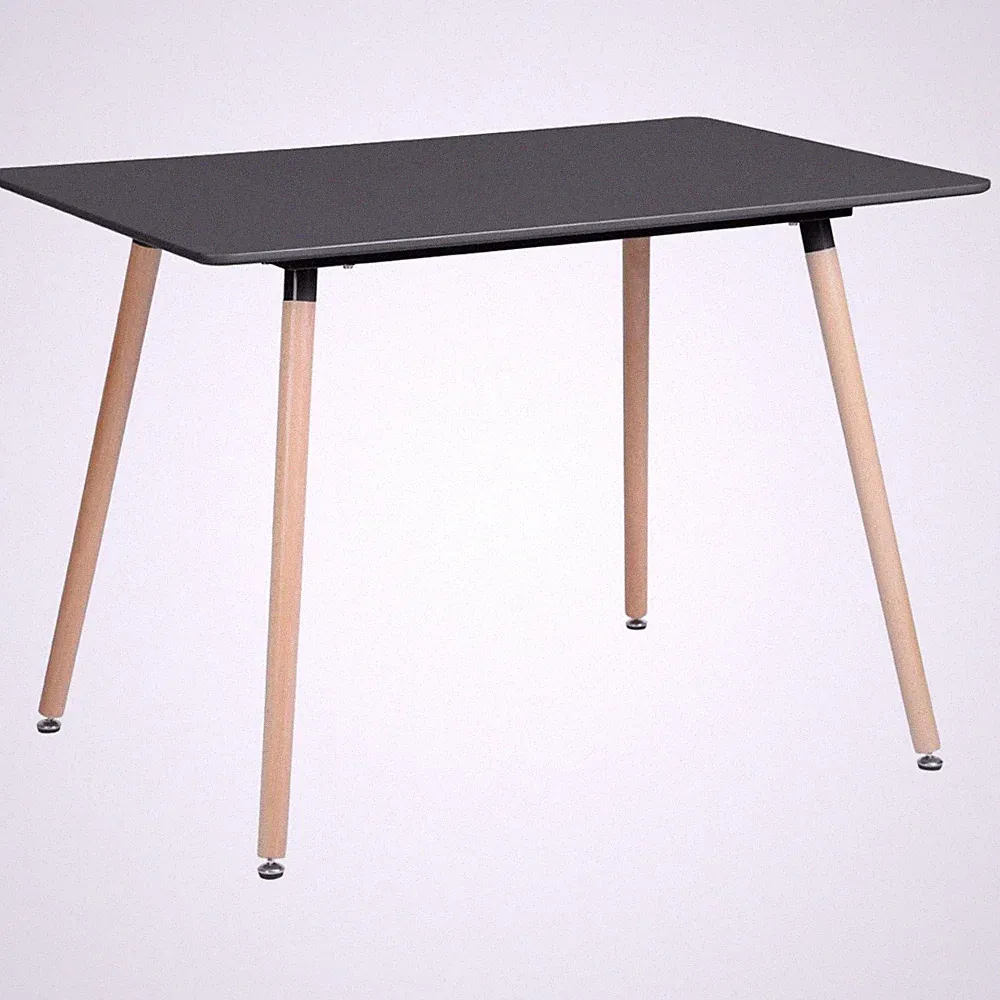 Esstisch Holz MDF Beschichtet Schwarz 110x70cm Skandinavisch minimalistisch