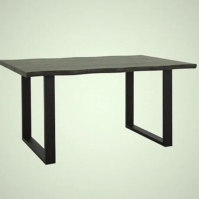 Esstisch - Holzoptik grau - schwarz - U-Gestell - 150x90 cm Küchentisch Essecke