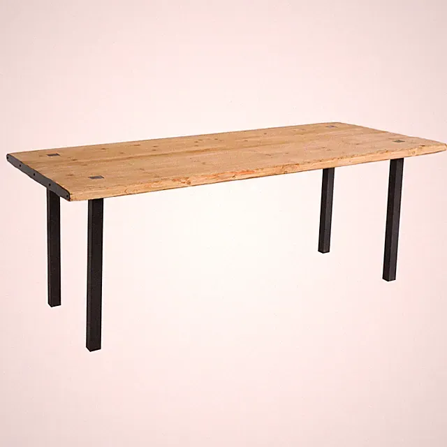 Esstisch HWC-L75, Tisch Esszimmertisch, Industrial Massiv-Holz 200x90cm, natur