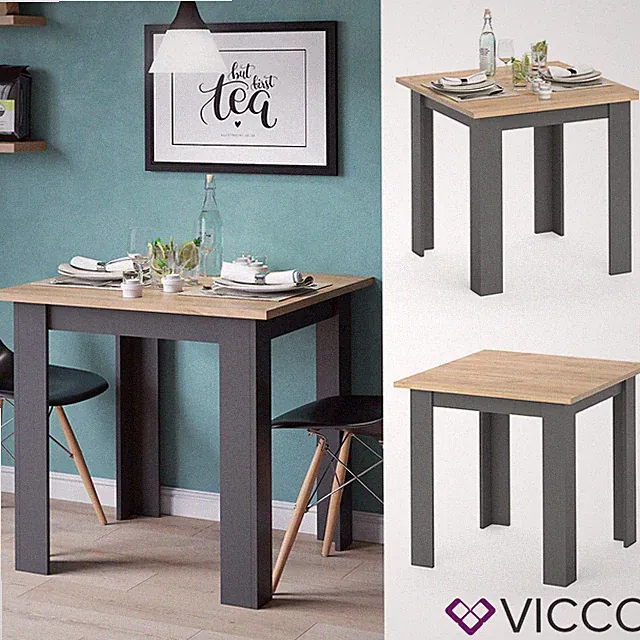 Esstisch Küchentisch Esszimmertisch 80x80 Kaffeetisch Goldkraft-Anthrazit Vicco
