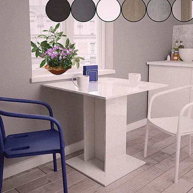 Esstisch Küchentisch Esszimmertisch Balkontisch Wohnzimmer Tisch 80x80cm Weiß