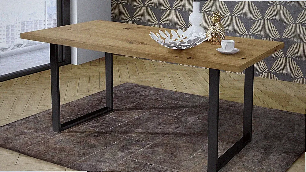 Esstisch Küchentisch Tables Tischsystem D78 Artisan Eiche U-Gestell schwarz 160