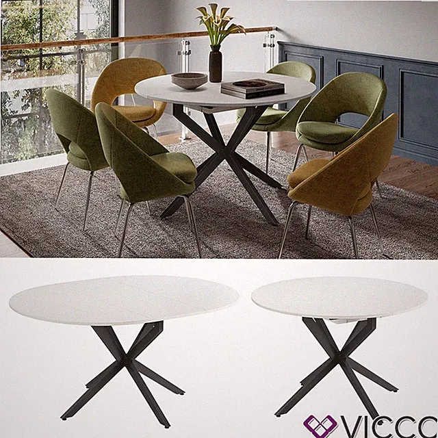 Esstisch Loyd Weiß Schwarz 120 x 76,5 cm ausziehbar Vicco