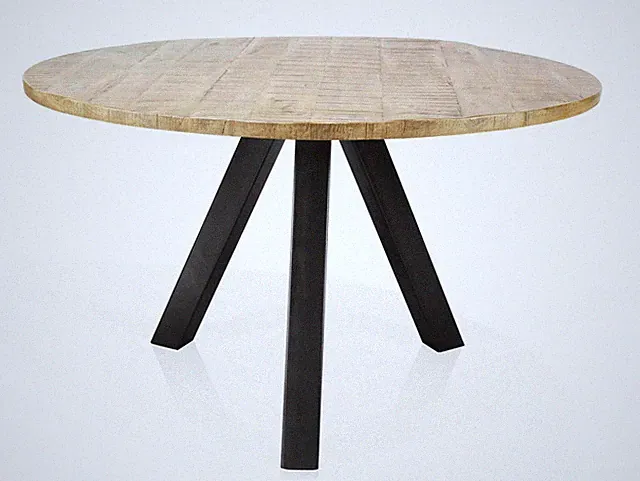 Esstisch Massivholztisch runder Tisch Mangoholz ZANTA Ø 100-140 cm 2.5 cm dick