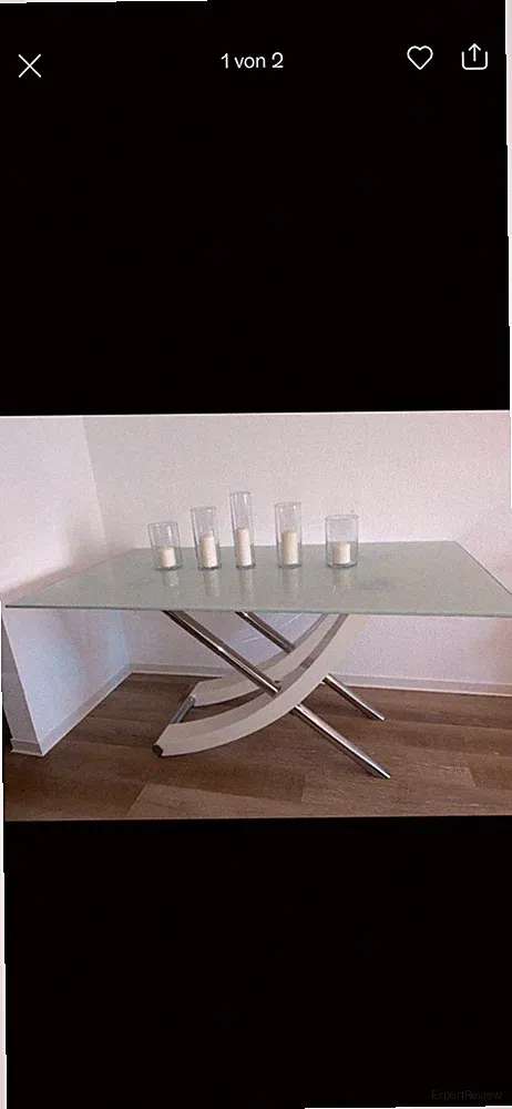 Esstisch Milchglas Weiß/Silber ( xxxlutz)