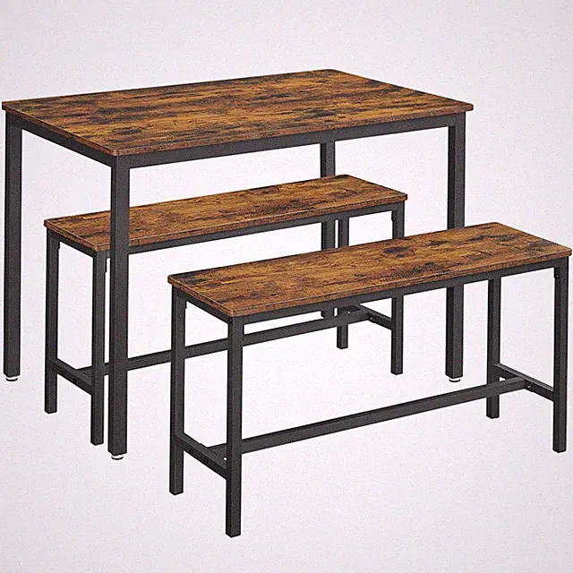 Esstisch mit 2 Bänken, 3erSet, Küchentisch 70 x 110 x 75 cm, 2 Bänke je 30 x...