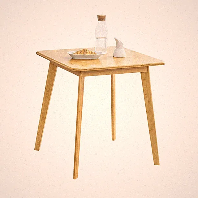 Esstisch Närpes für 2 Personen Bambus 75x70x70 cm [en.casa]