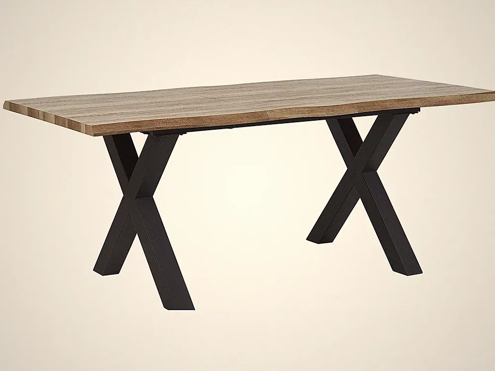 Esstisch natural/schwarz 140/180 x 90 cm MDF-Platte minimalistisch matt Bronson
