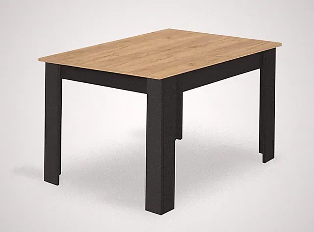 Esstisch NP 120x80 in Artisan mit schwarzen Beinen