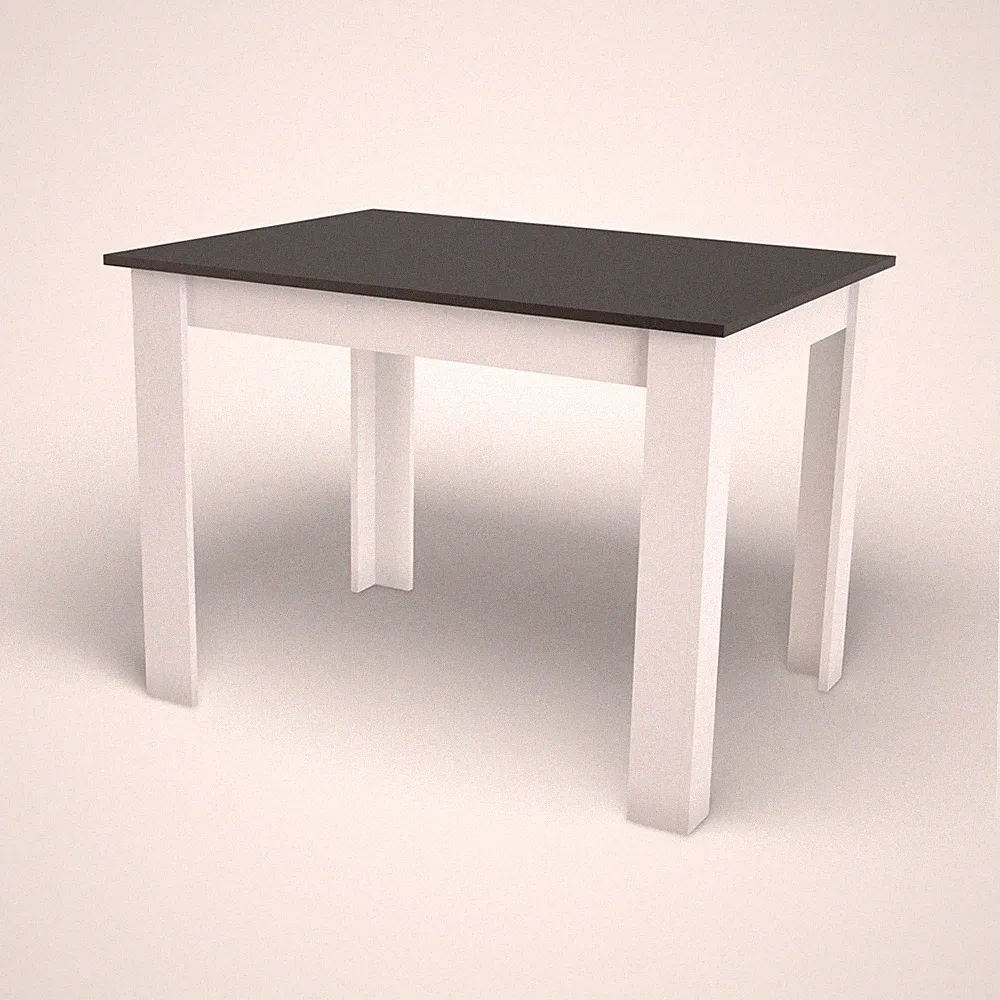 Esstisch NP 120x80 in Schwarz mit weißen Beinen