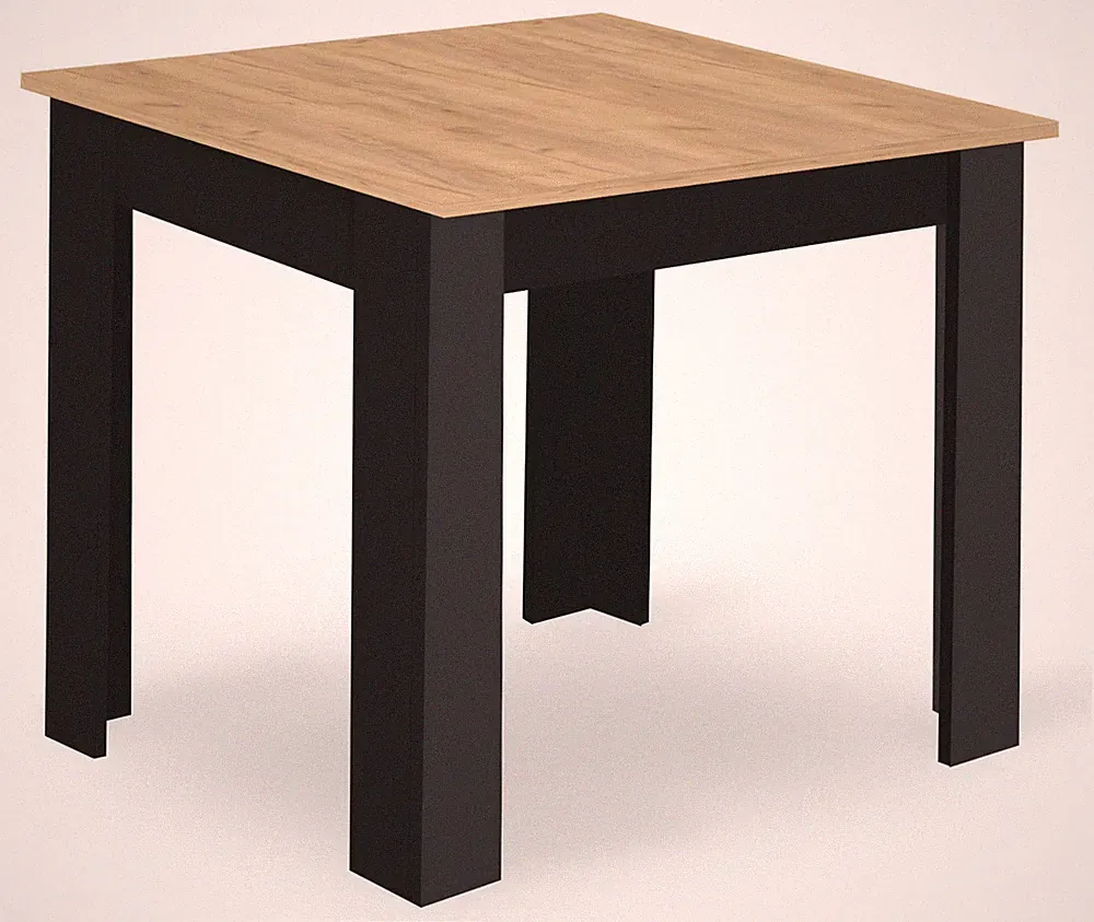 Esstisch NP 80x80 Artisan mit schwarzen Beinen