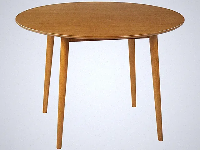 Esstisch ø 110 cm MDF Platte Gummibaumholz Füßen heller Holzfarbton Radan