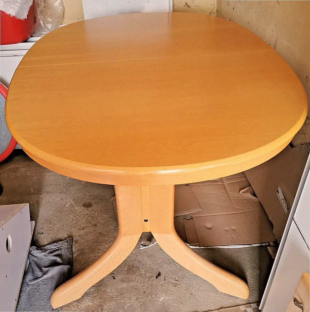 Esstisch Oval L 1,35m B 1m Ausziehbar auf 1, 80m H 0,78m Echtholz Buche Sehr Gut
