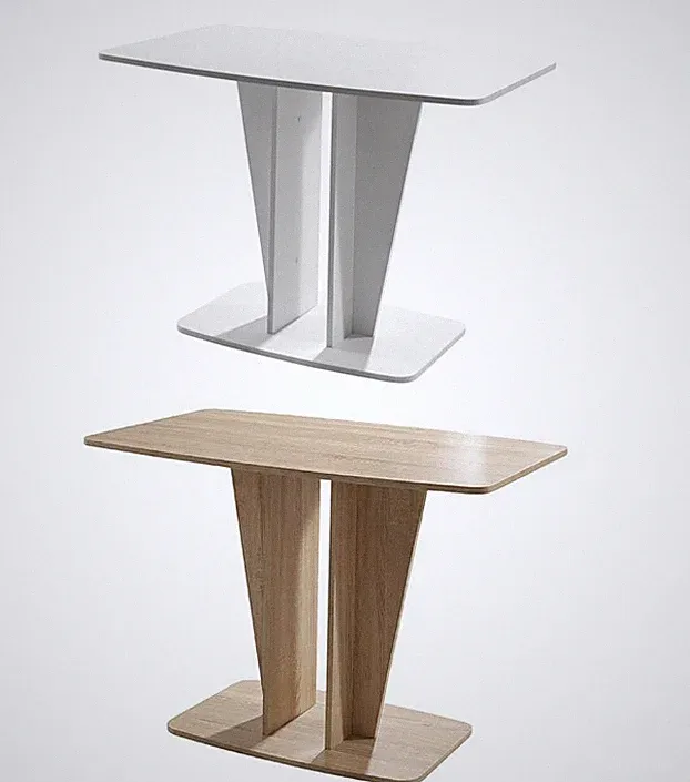 Esstisch Polaris 110x70 cm, Säulentisch platzsparend, Tisch Weiß Eiche Sonoma