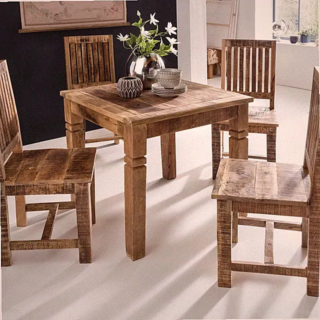 Esstisch quadratisch 80cm Massivholz Esszimmertisch rustikal Küchentisch massiv