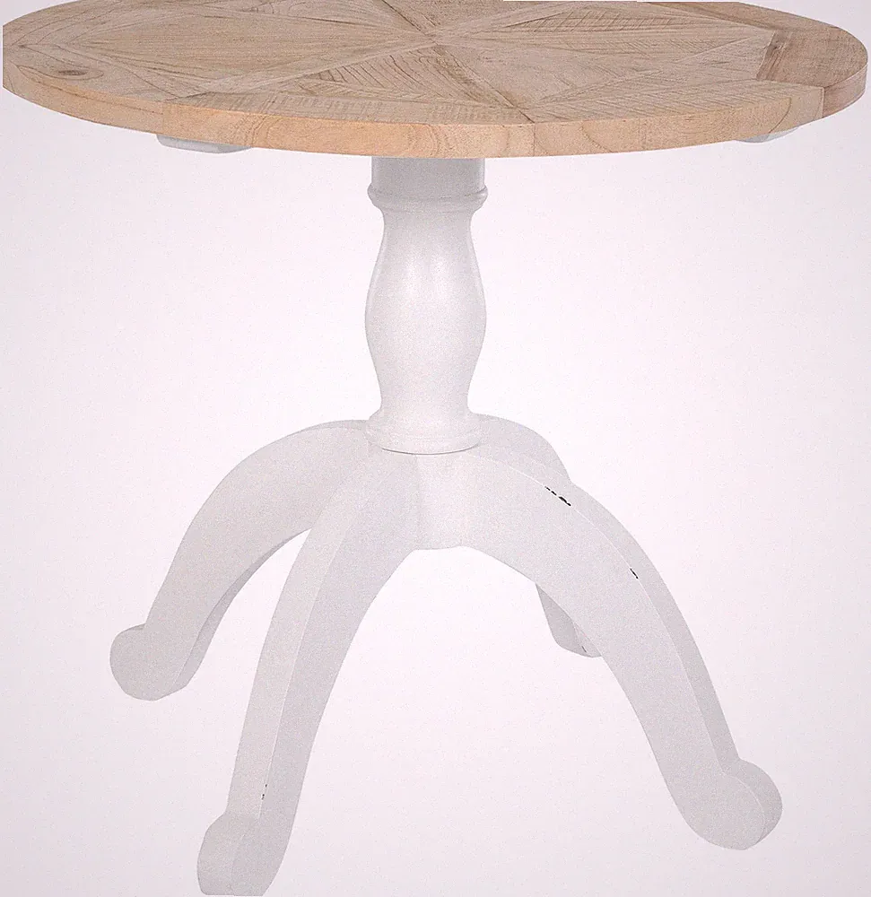 Esstisch Roswell Ø 90 cm Küchentisch runde Tischplatte Shabby Chic Ulmenholz