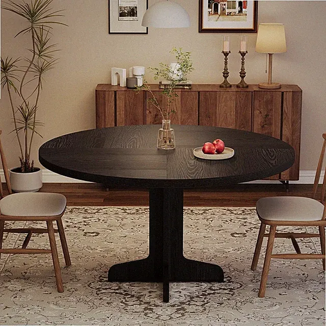 Esstisch rund 120cm mit Holzsockel Esszimmertisch Küchentisch Tisch Set
